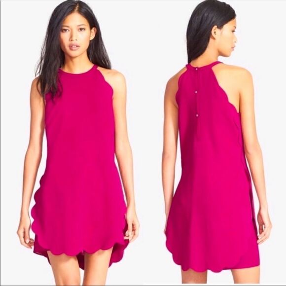 ALC Scallop Trim Keyhole Back Halter Dress 6 - Picture 1 of 10